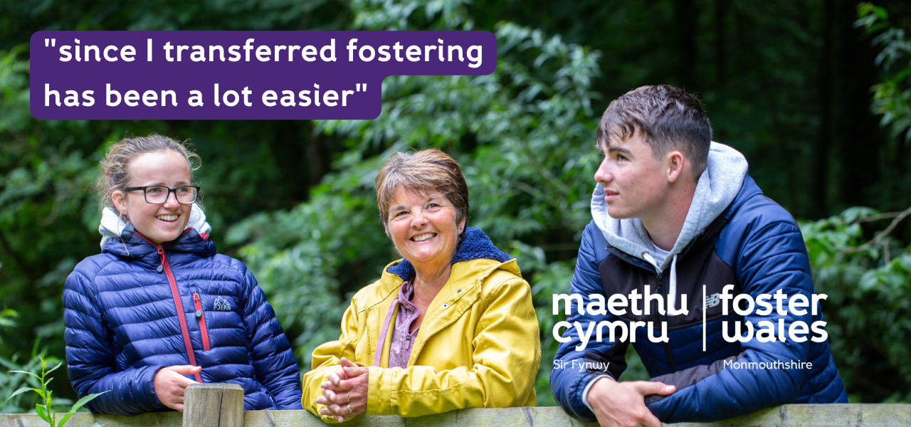 local carer with two children smiling